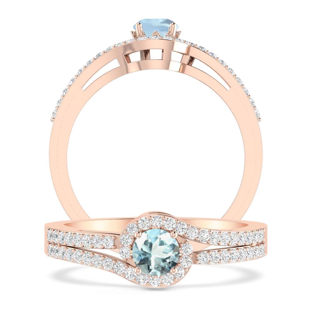 Rose Gold - Aquamarine