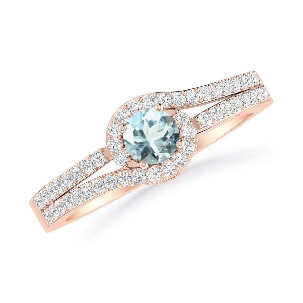 Rose Gold - Aquamarine