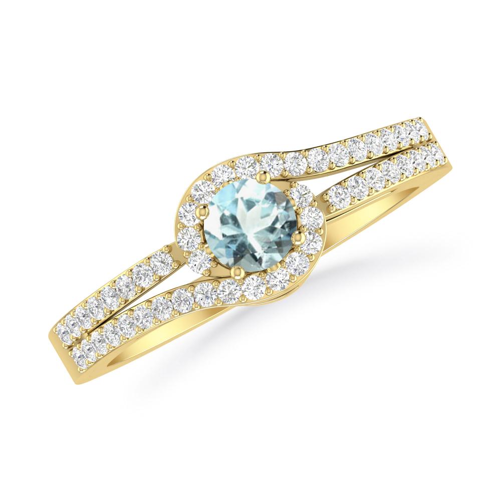 Yellow Gold - Aquamarine