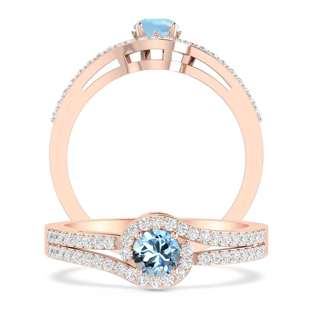 Rose Gold - Aquamarine