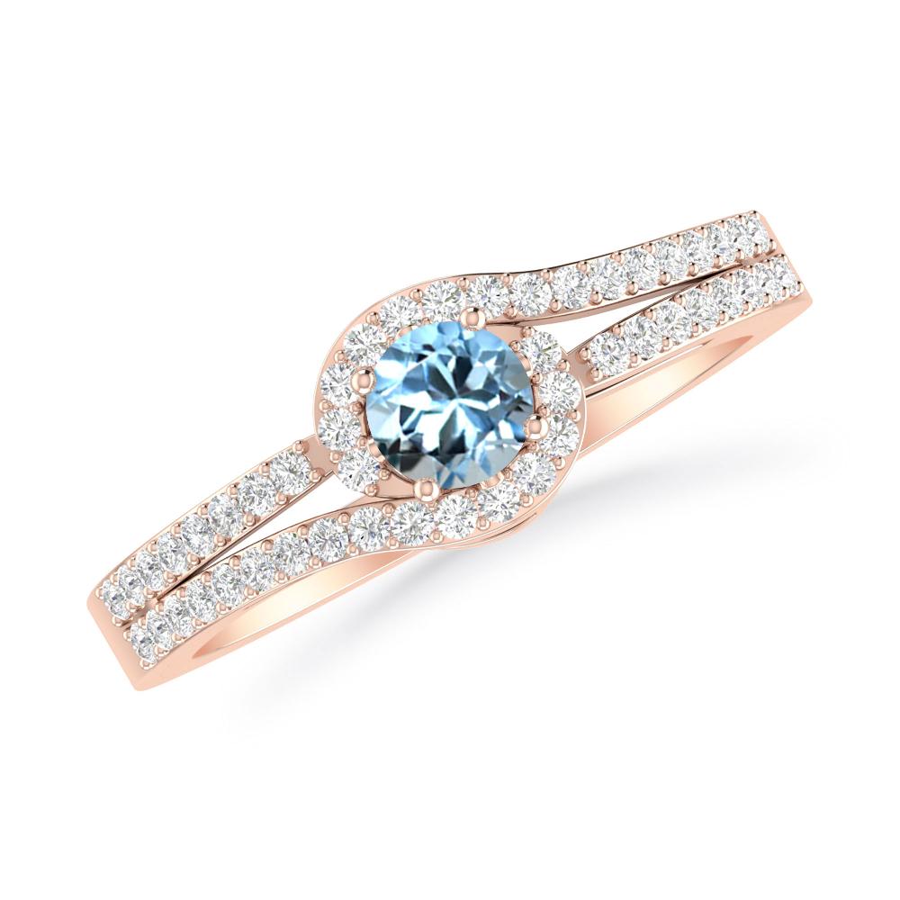 Rose Gold - Aquamarine