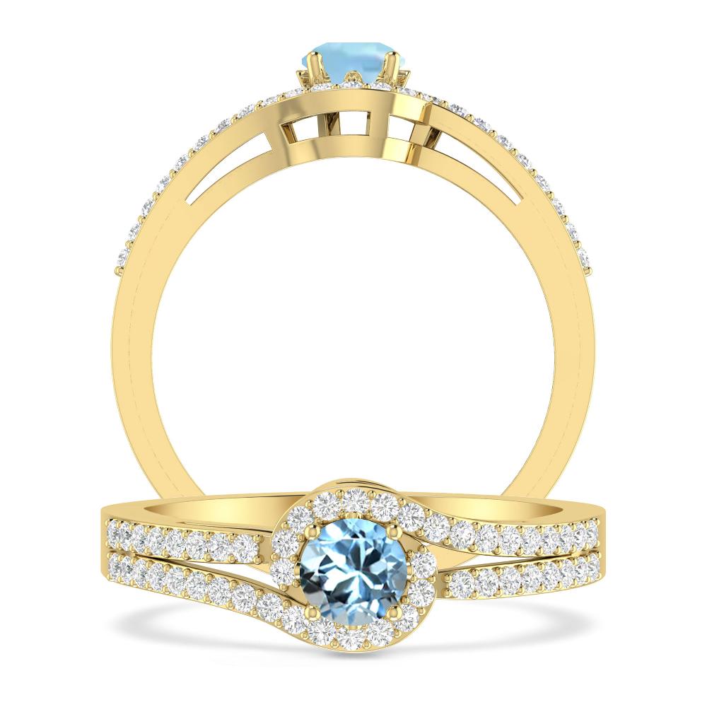 Yellow Gold - Aquamarine