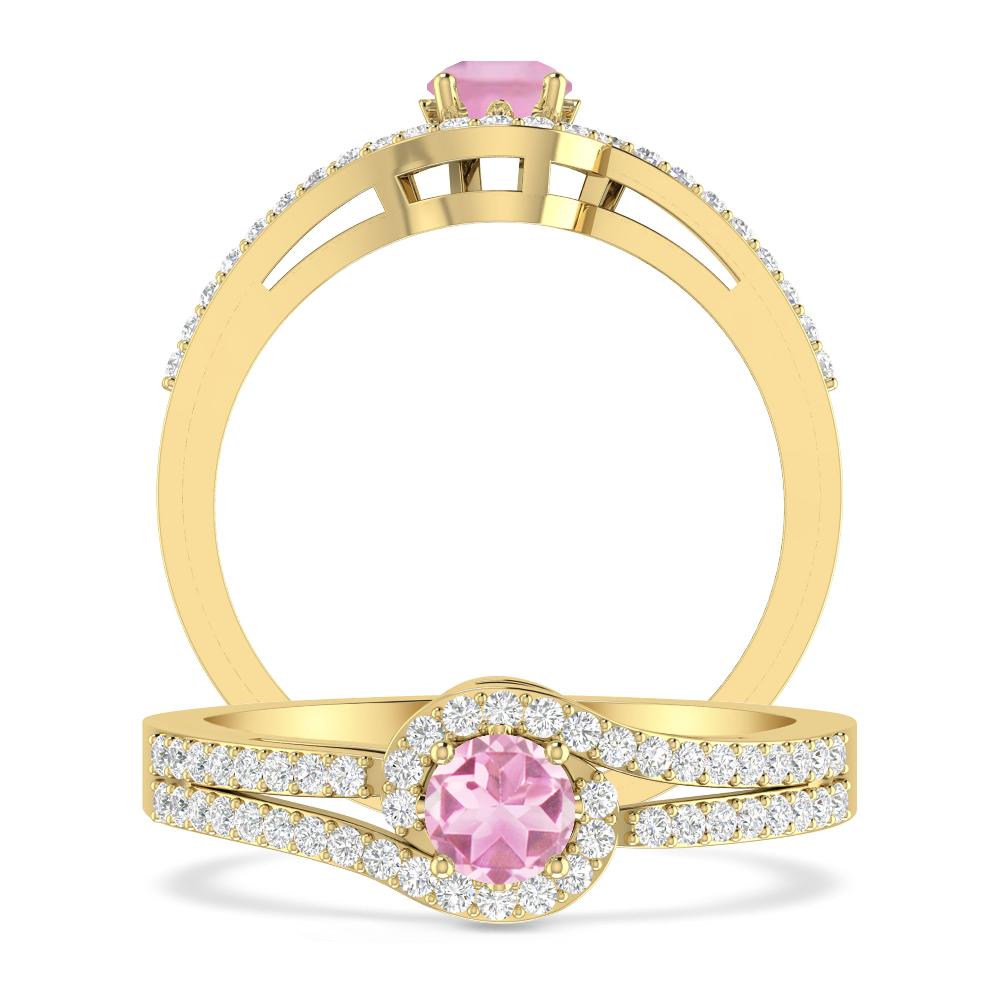 Yellow Gold - Pink Tourmaline