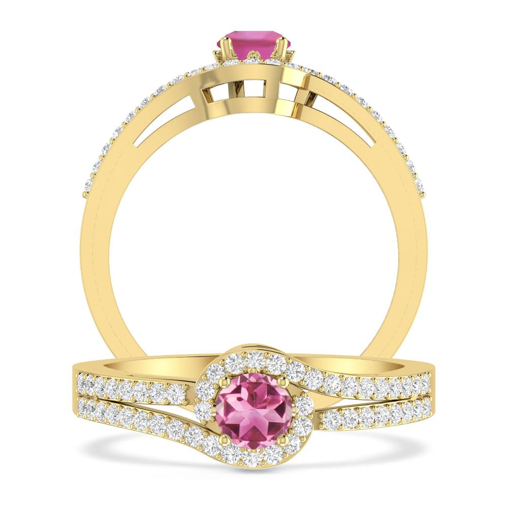 Yellow Gold - Pink Tourmaline