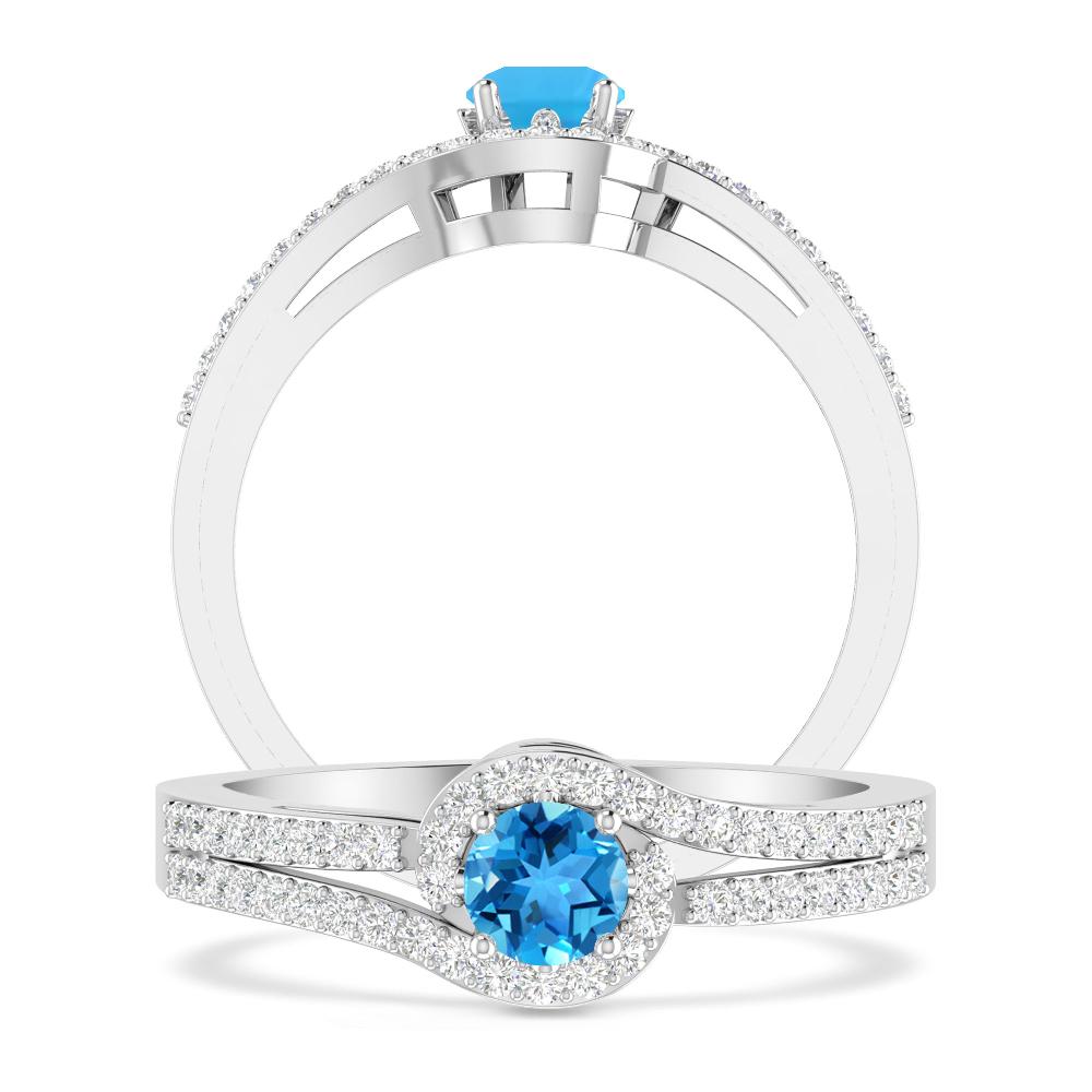 White Gold - Blue Topaz
