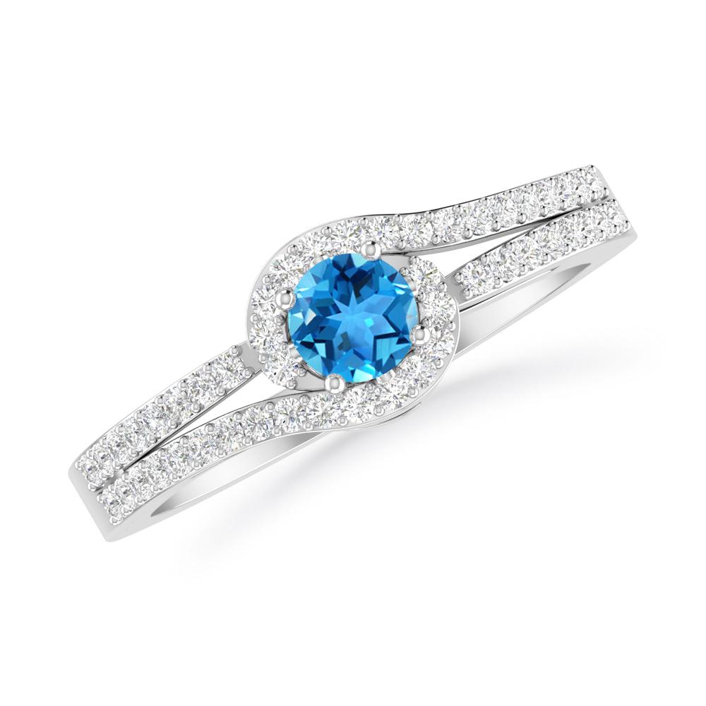 White Gold - Blue Topaz