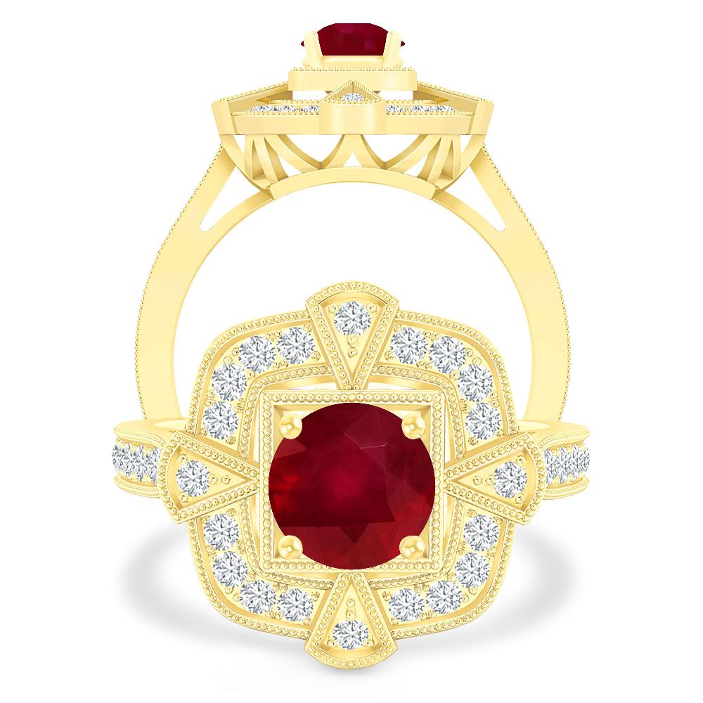 Yellow Gold - Ruby