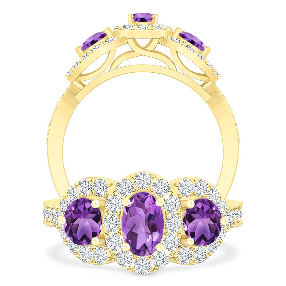 Yellow Gold - Amethyst