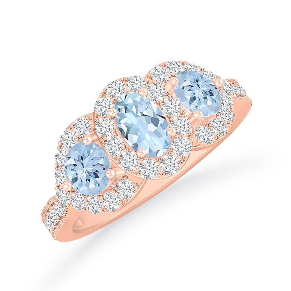 Rose Gold - Aquamarine