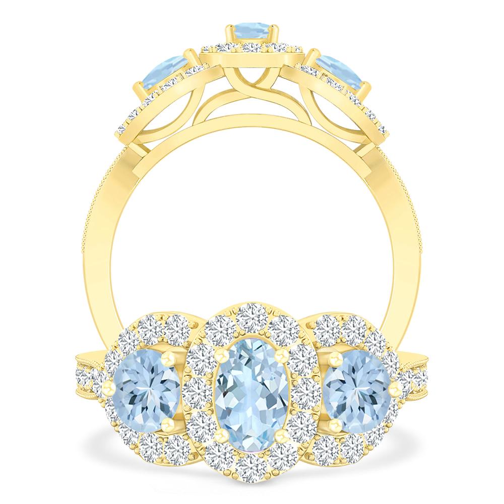 Yellow Gold - Aquamarine