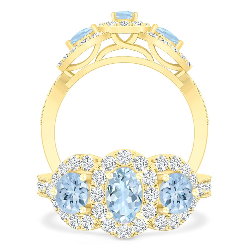 Yellow Gold - Aquamarine