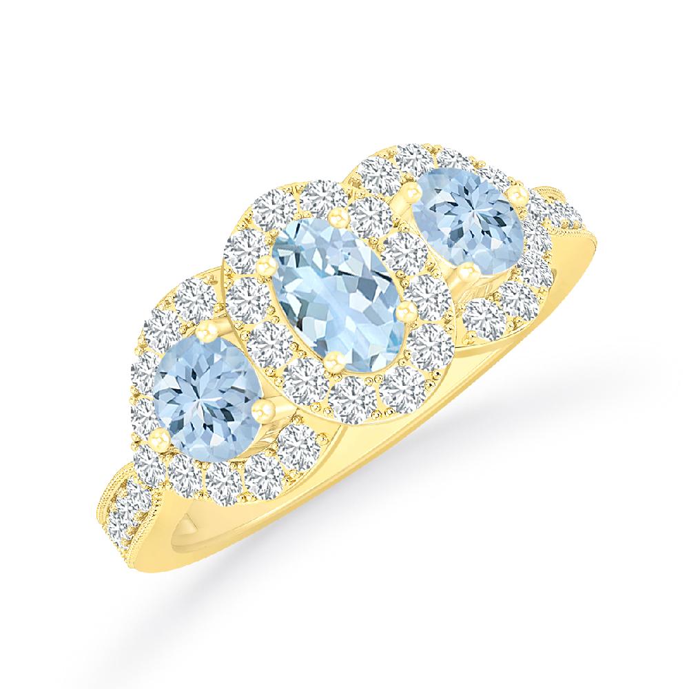 Yellow Gold - Aquamarine