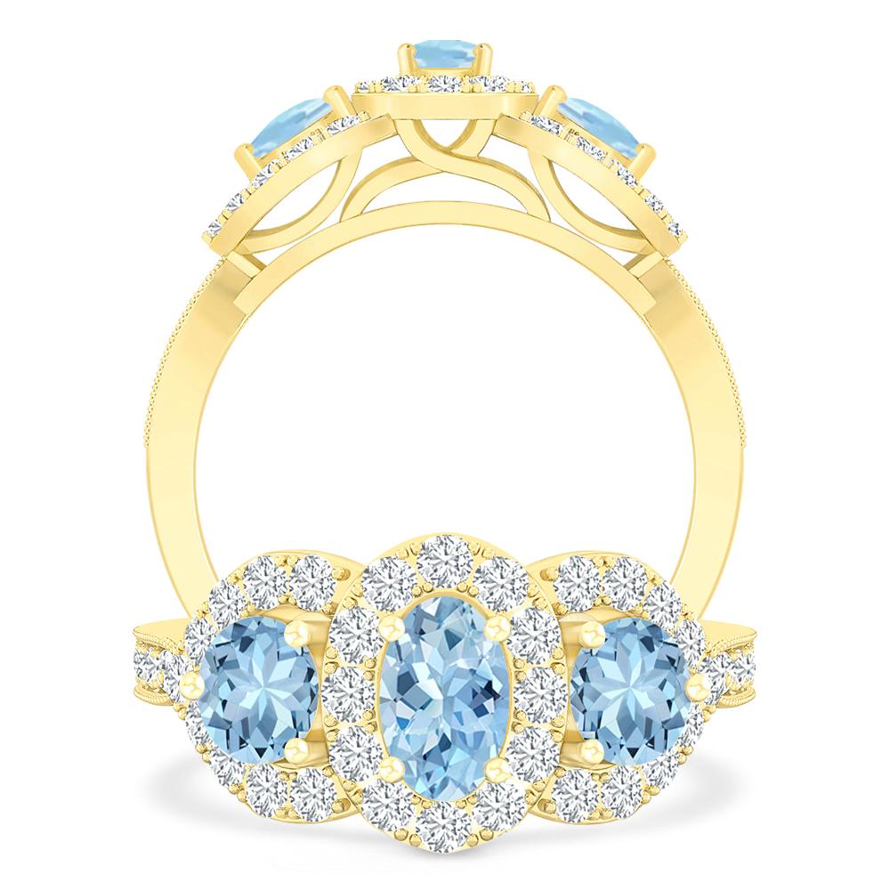 Yellow Gold - Aquamarine