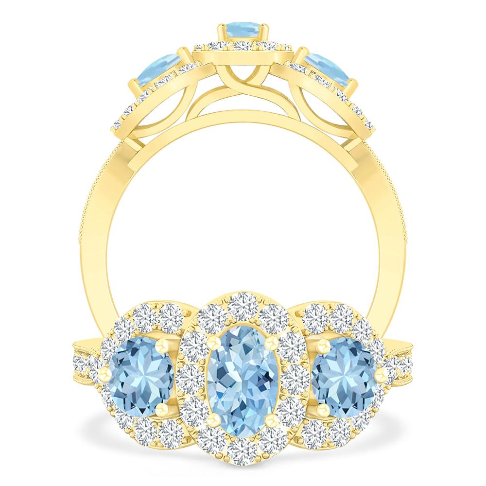 Yellow Gold - Aquamarine