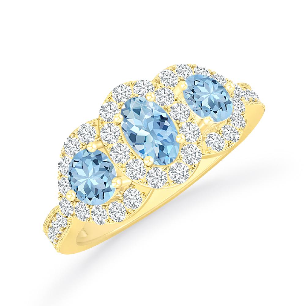 Yellow Gold - Aquamarine