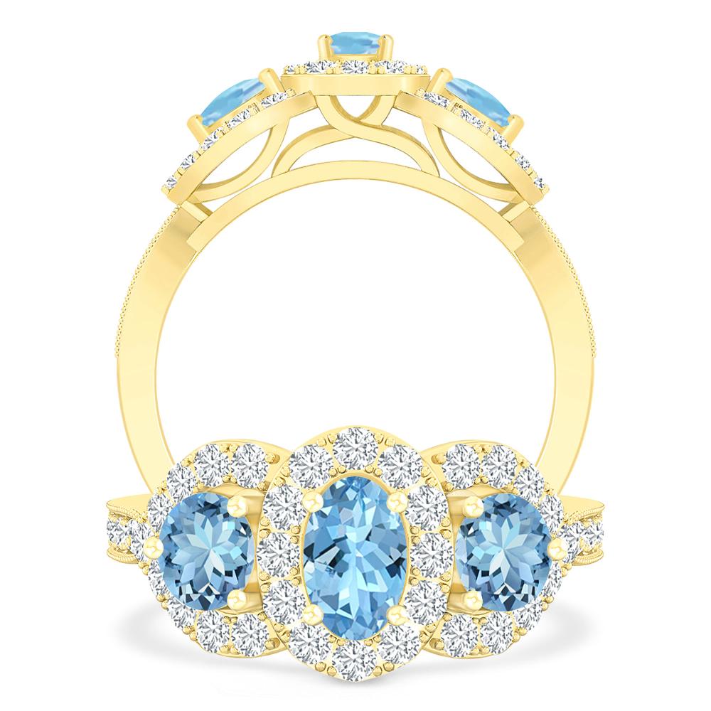 Yellow Gold - Aquamarine