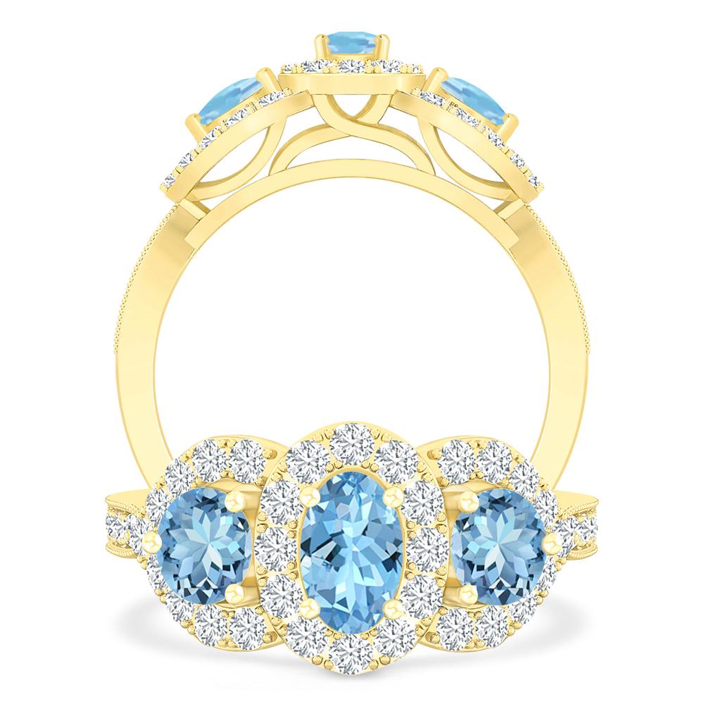 Yellow Gold - Aquamarine