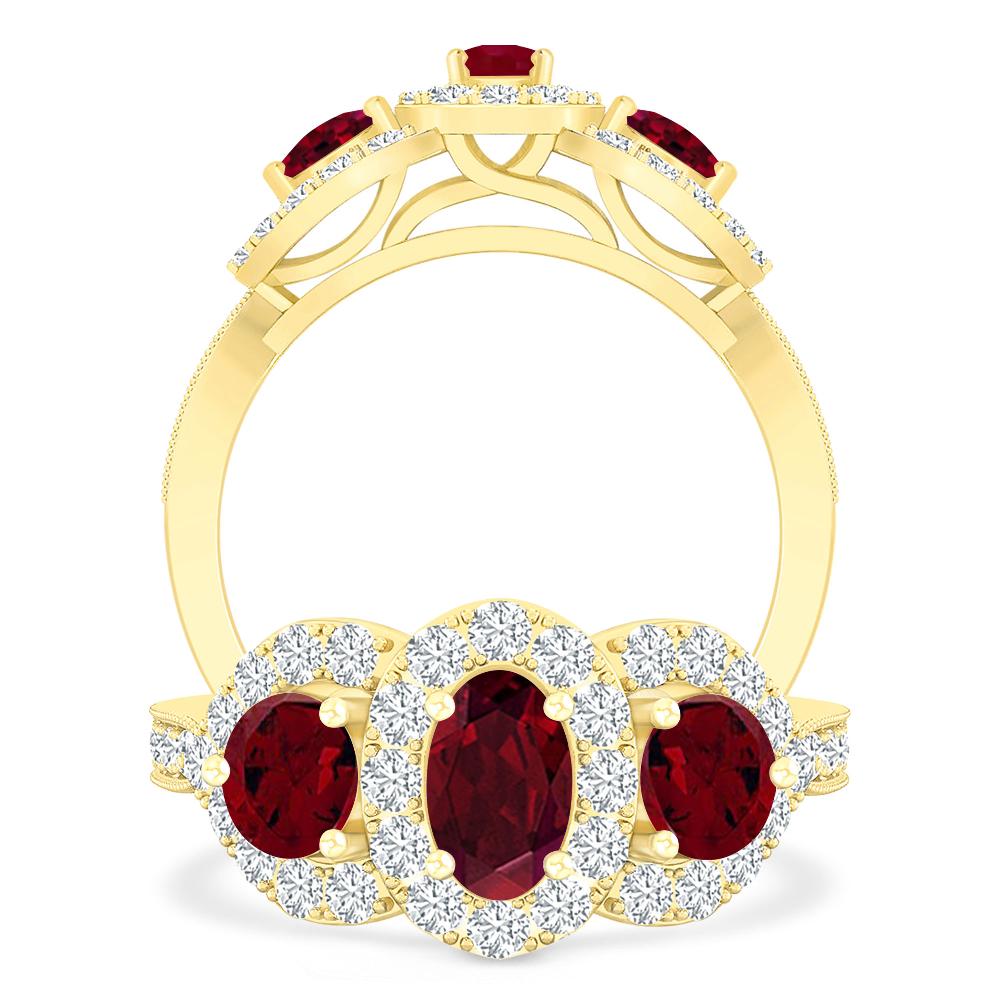 Yellow Gold - Garnet