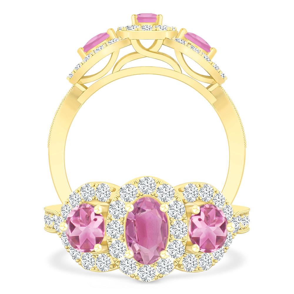 Yellow Gold - Pink Tourmaline