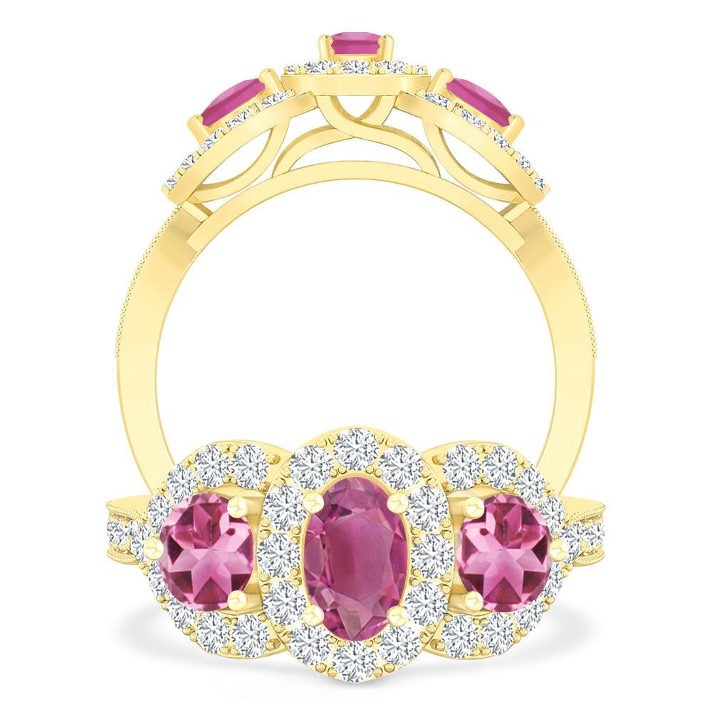 Yellow Gold - Pink Tourmaline