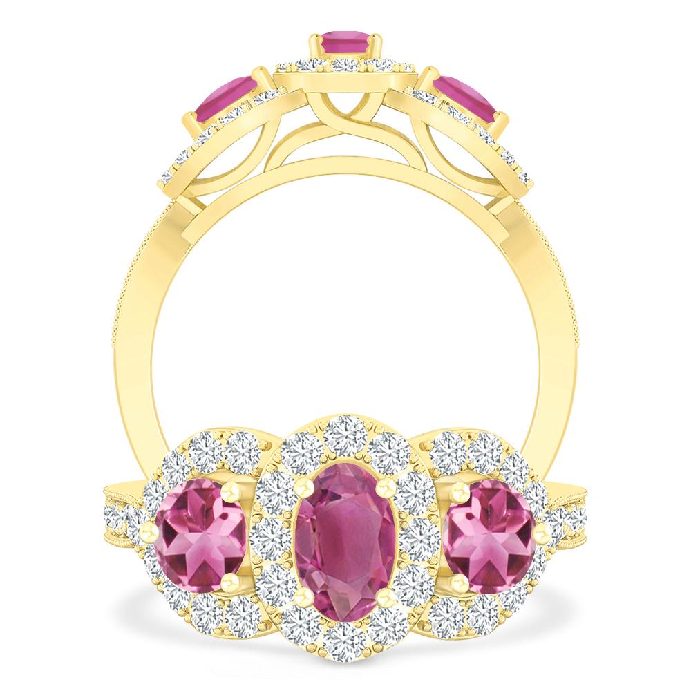 Yellow Gold - Pink Tourmaline