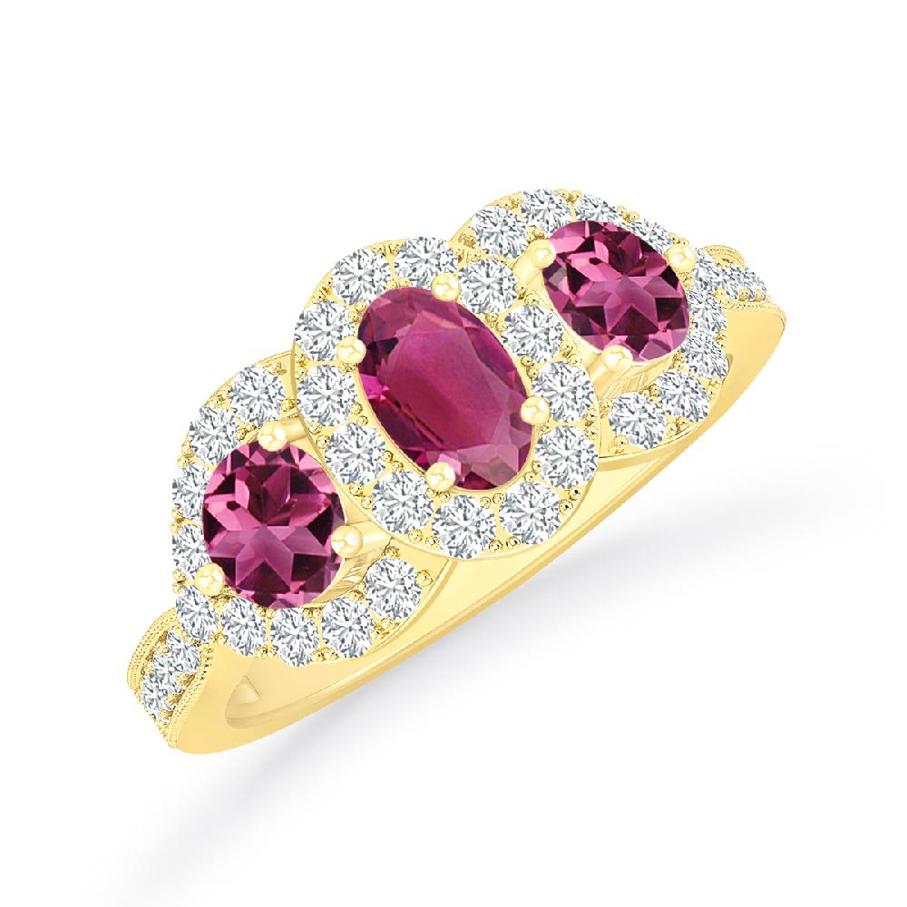 Yellow Gold - Pink Tourmaline