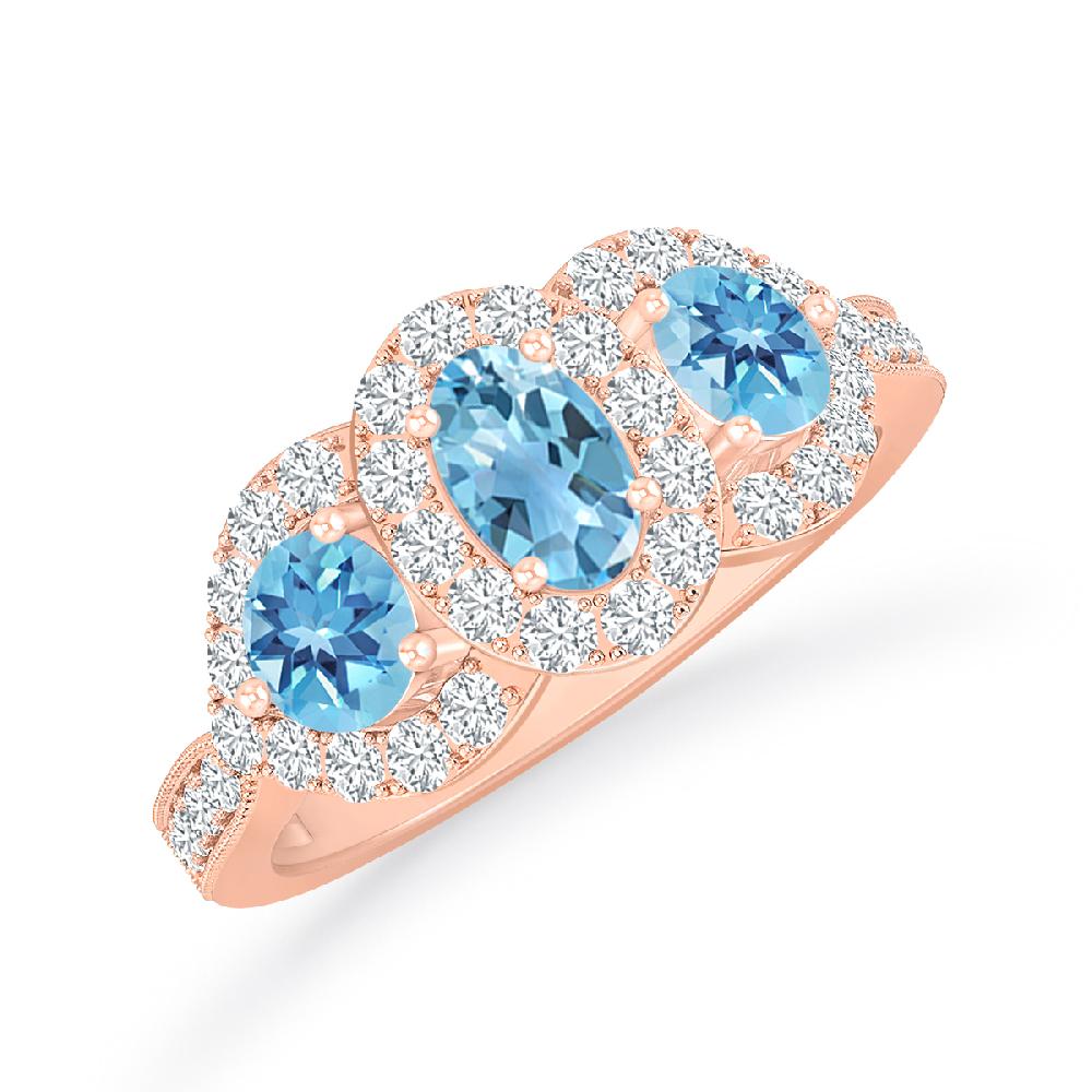 Rose Gold - Blue Topaz