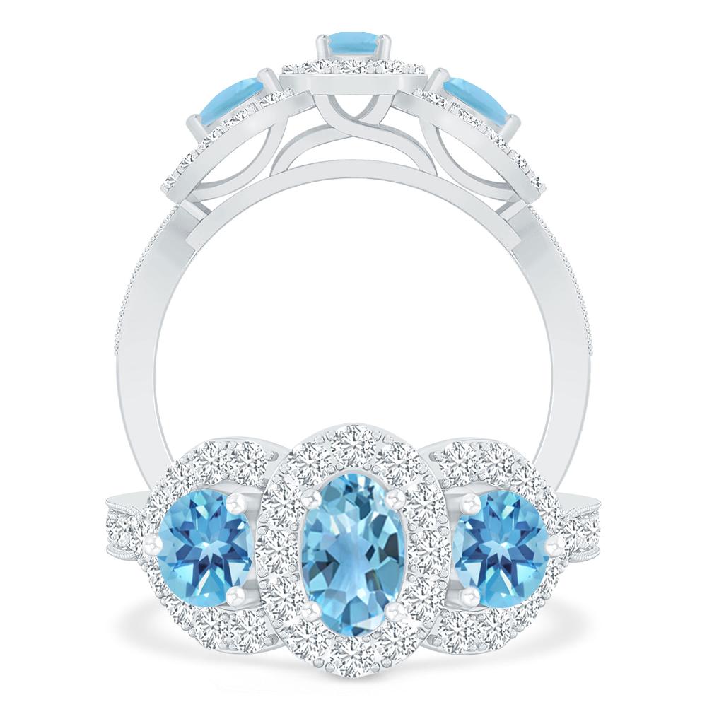 White Gold - Blue Topaz