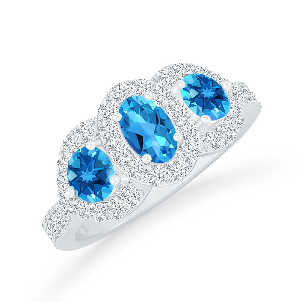 White Gold - Blue Topaz