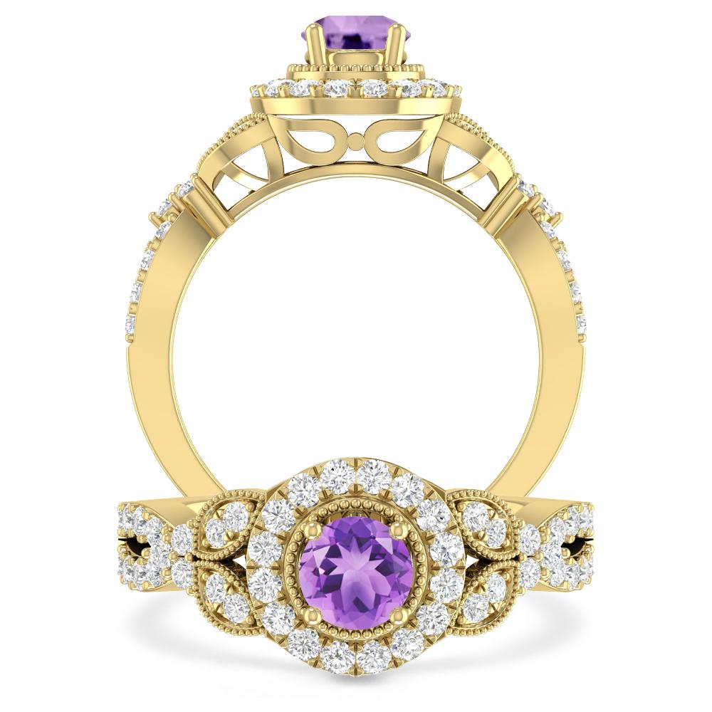 Yellow Gold - Amethyst