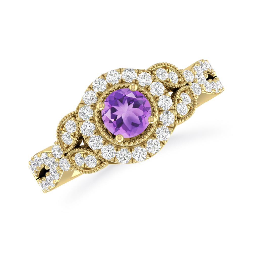 Yellow Gold - Amethyst