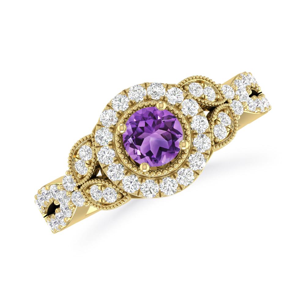 Yellow Gold - Amethyst