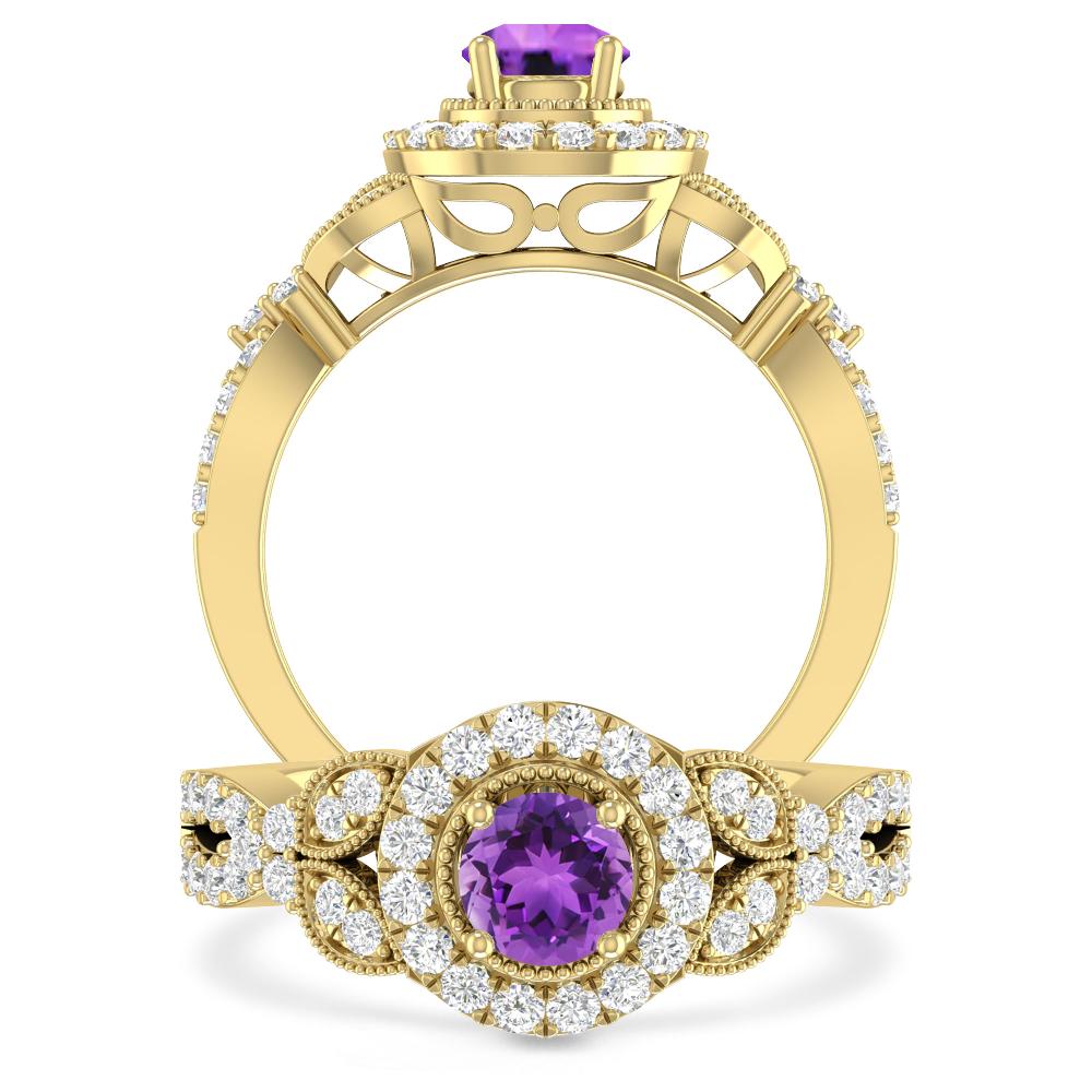 Yellow Gold - Amethyst