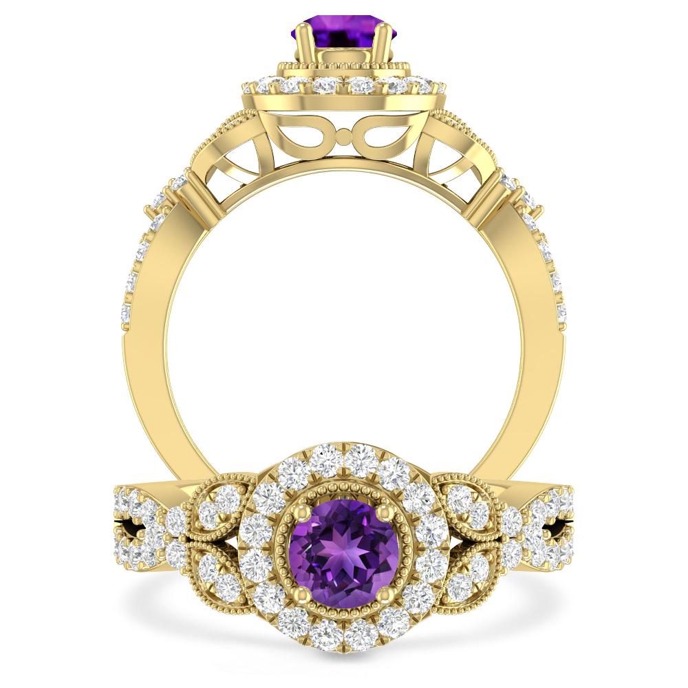 Yellow Gold - Amethyst