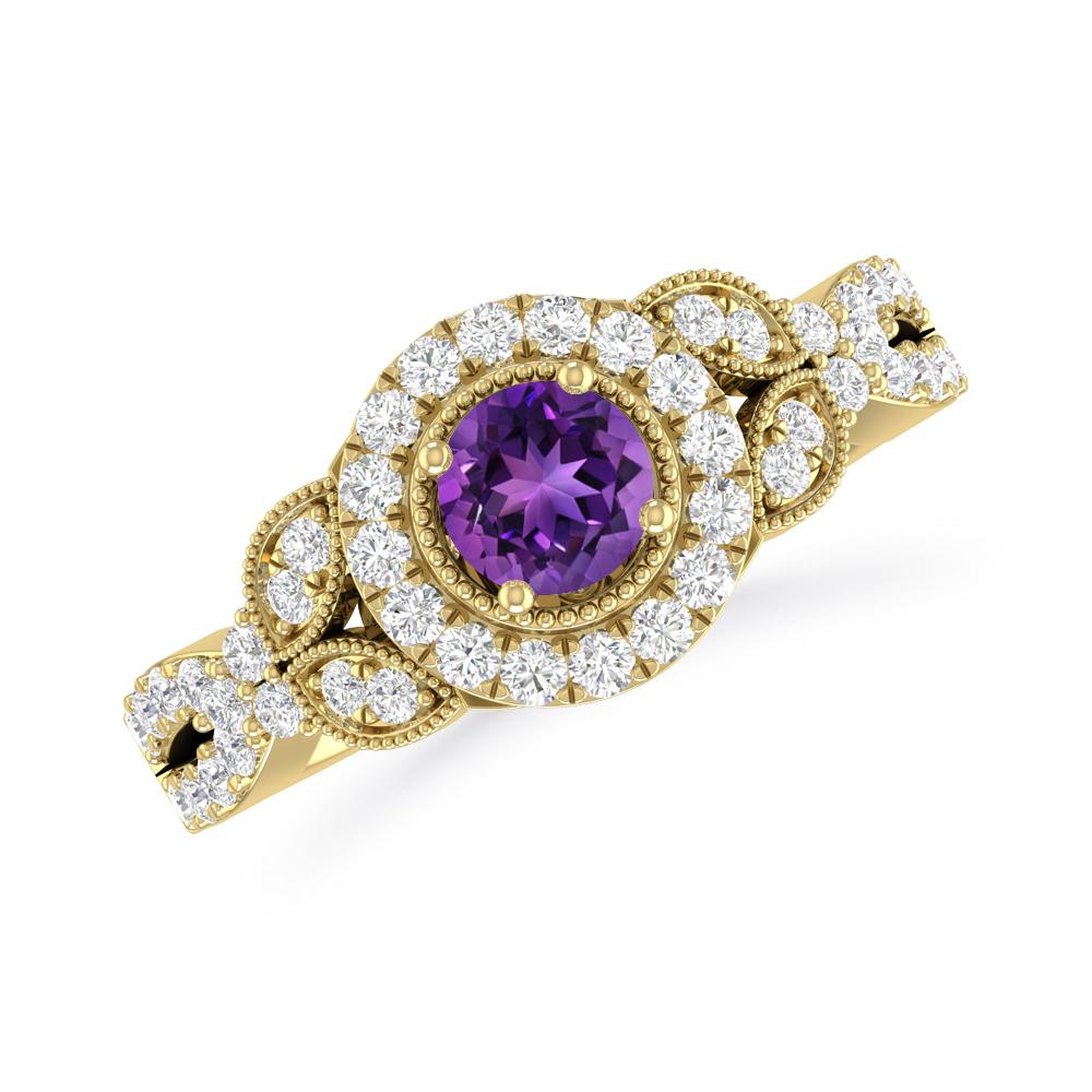 Yellow Gold - Amethyst