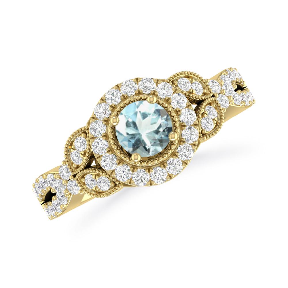 Yellow Gold - Aquamarine