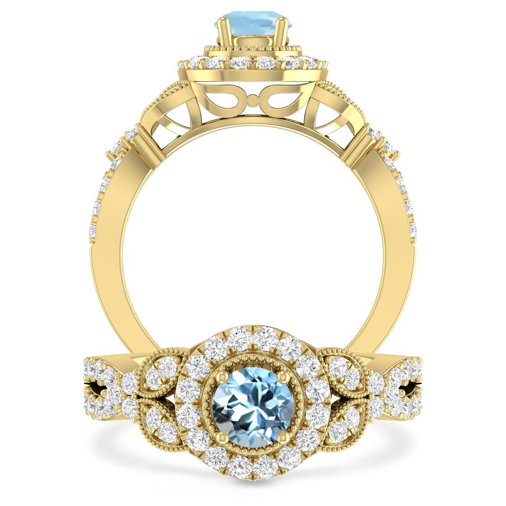 Yellow Gold - Aquamarine