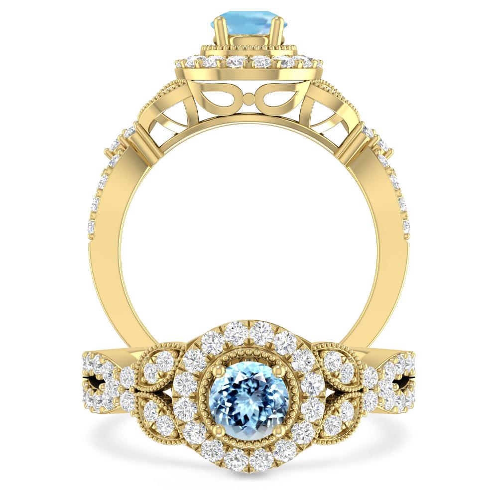 Yellow Gold - Aquamarine