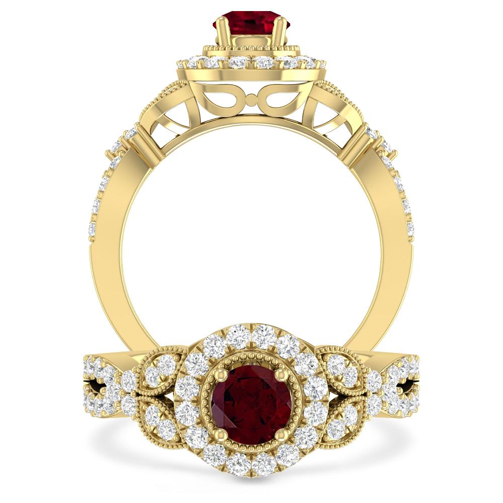 Yellow Gold - Garnet