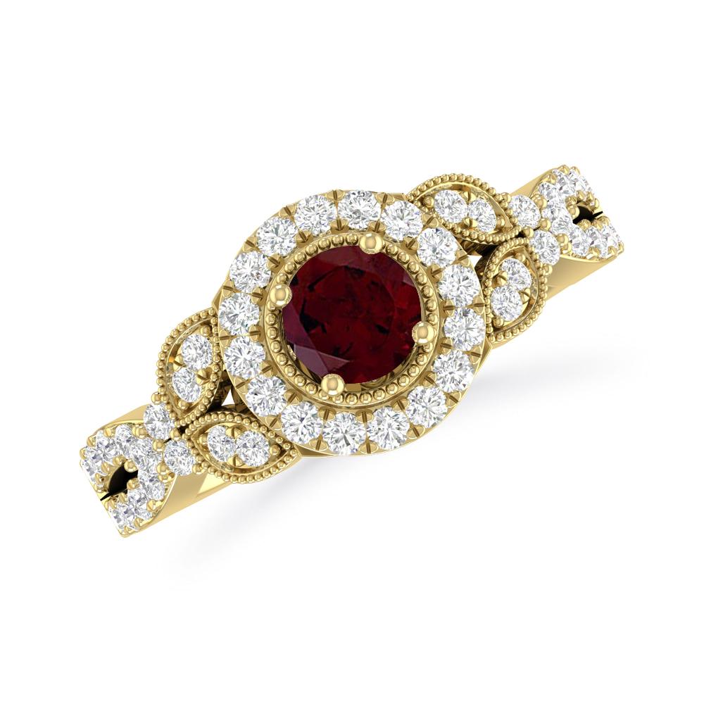 Yellow Gold - Garnet