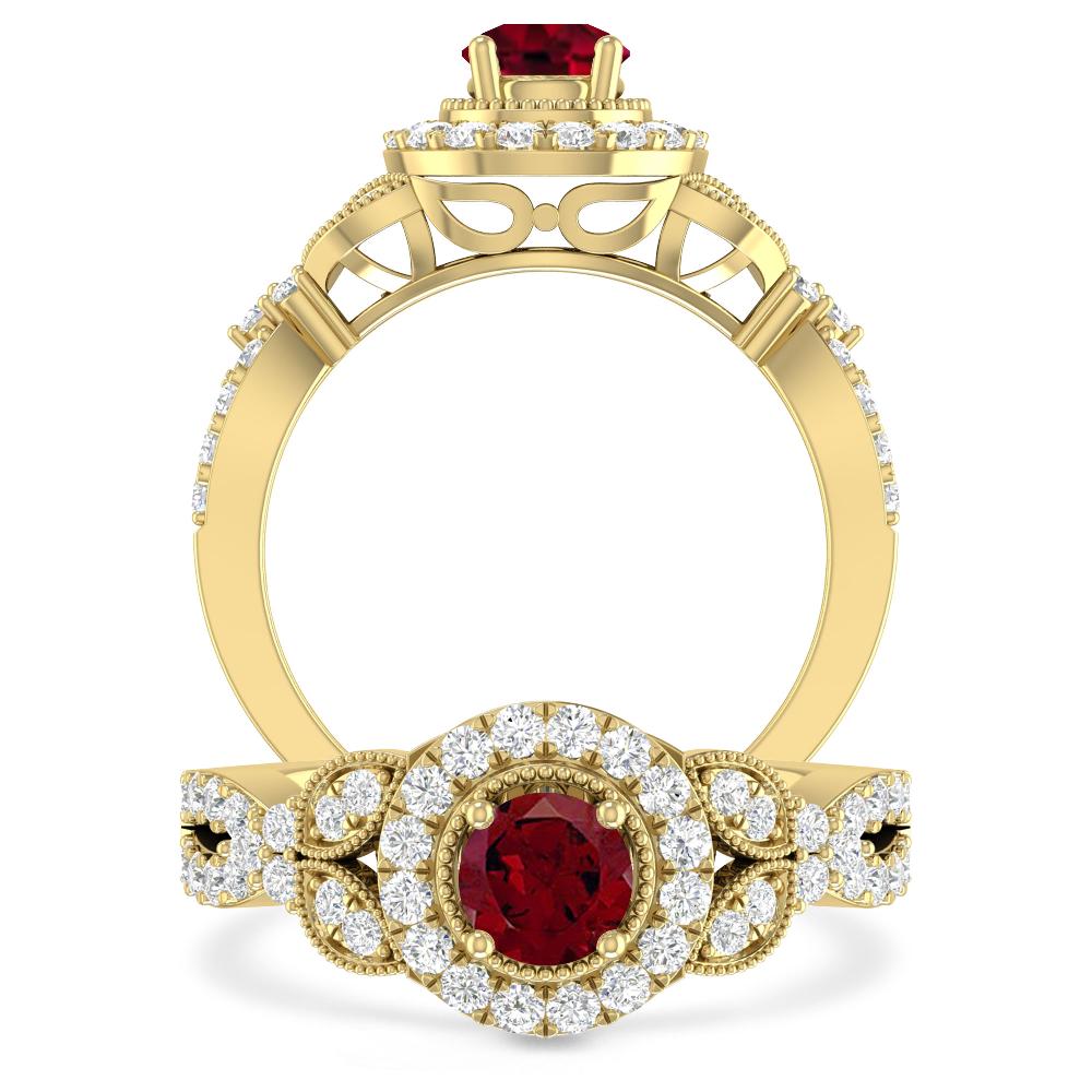 Yellow Gold - Garnet