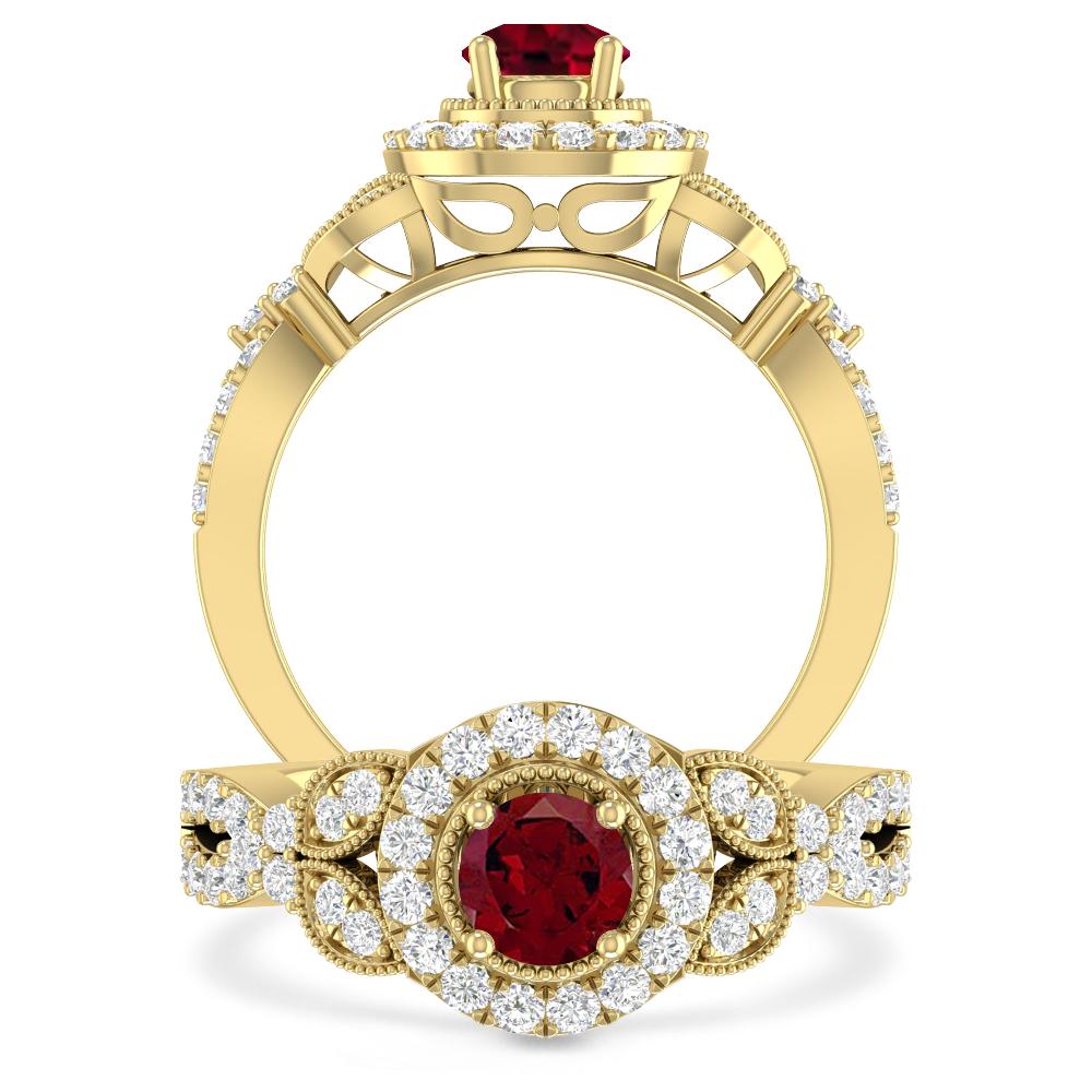 Yellow Gold - Garnet