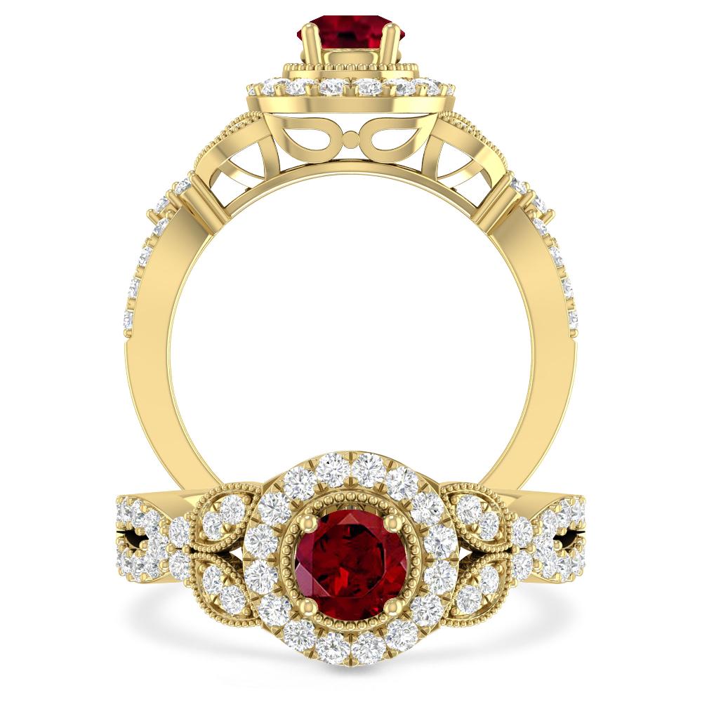 Yellow Gold - Garnet