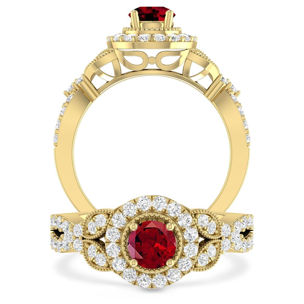 Yellow Gold - Garnet