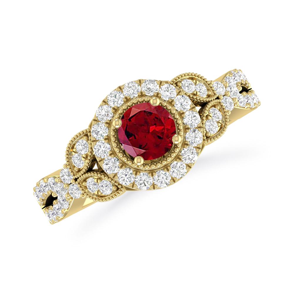 Yellow Gold - Garnet