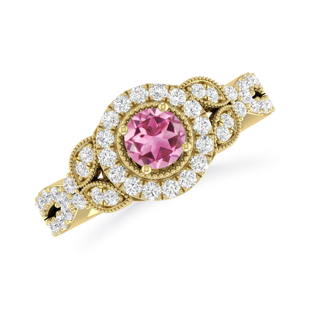 Yellow Gold - Pink Tourmaline