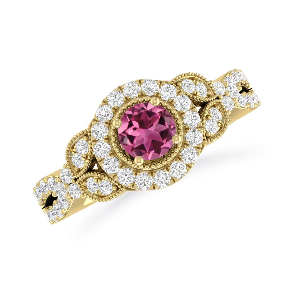 Yellow Gold - Pink Tourmaline