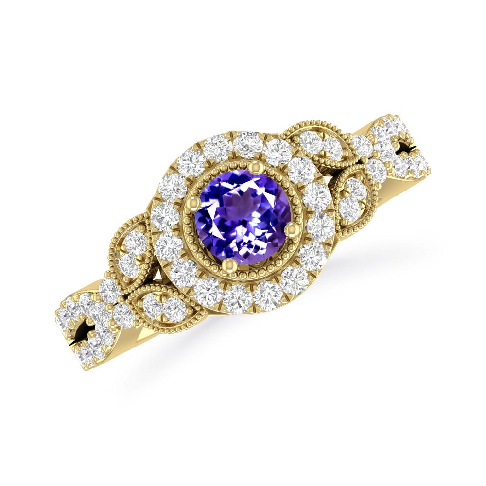 Yellow Gold - Tanzanite