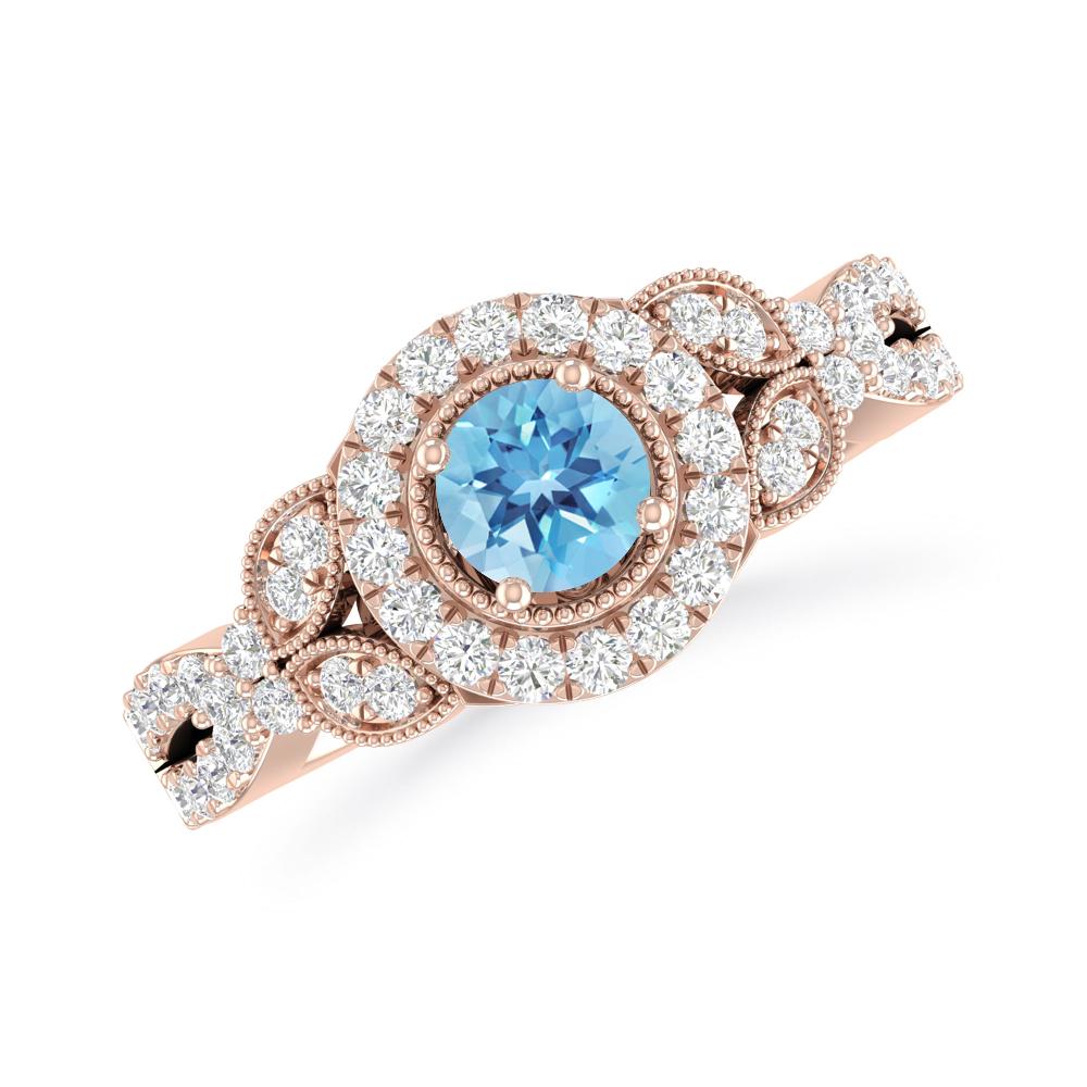 Rose Gold - Blue Topaz