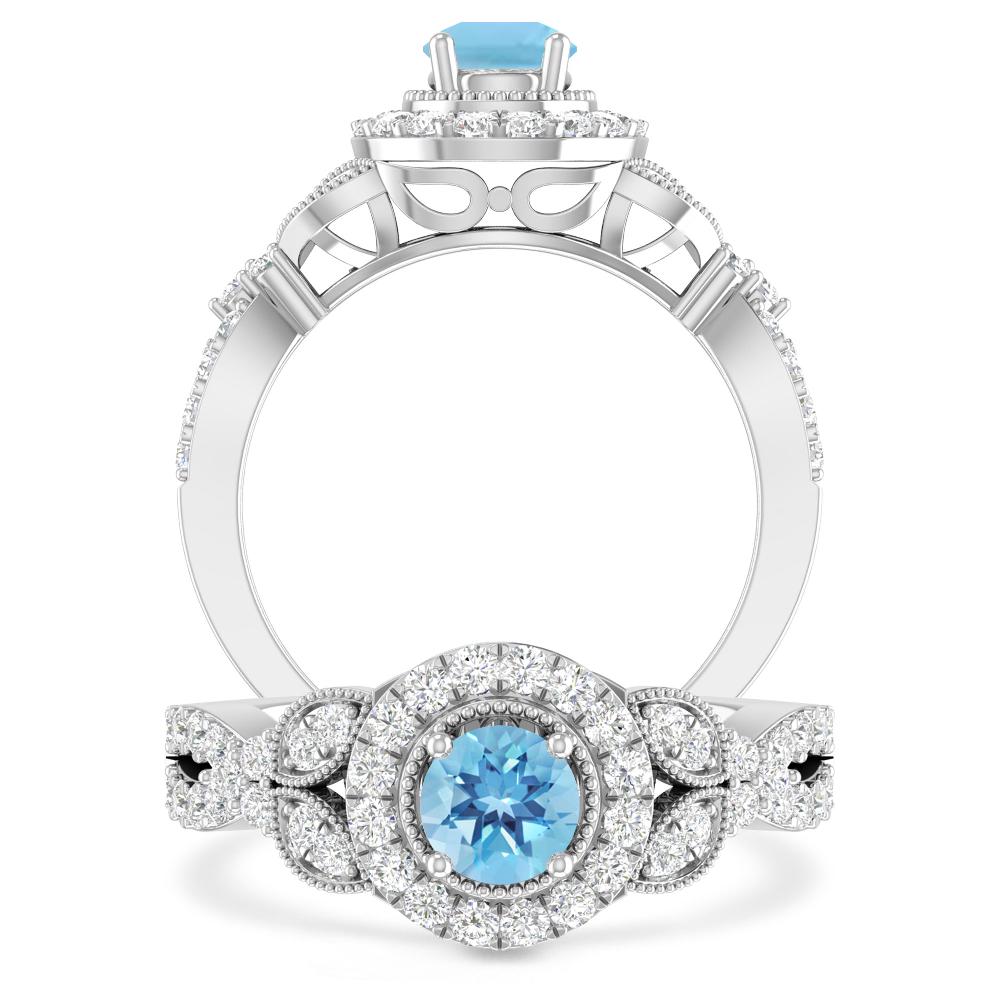 White Gold - Blue Topaz